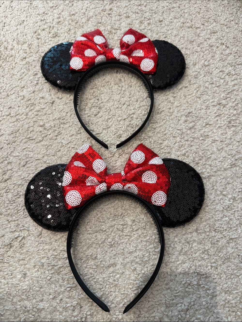 Sequin Minnie-Style Headband with Red Polka Dot Bow - Kids Accessories